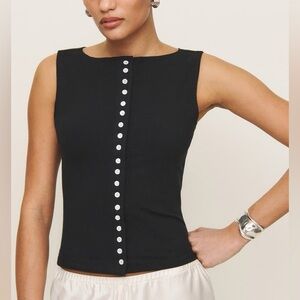 Reformation Julie Knit Tank Top Black XS